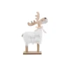 FIGURINE RENNE BLANC IMITATION FOURRURE 10X17CM