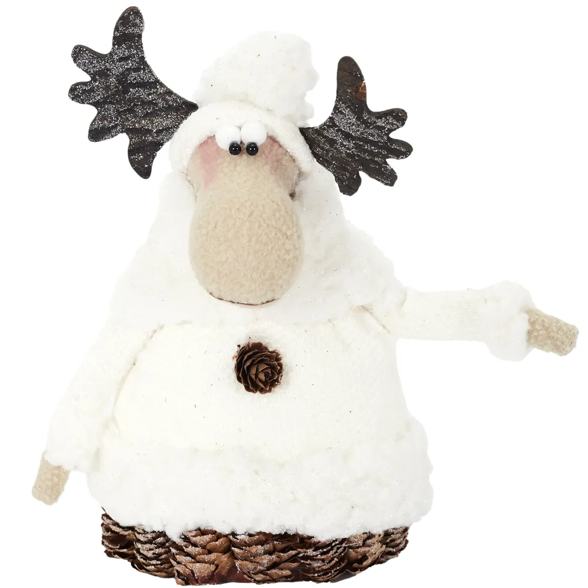 FIGURINE RENNE POMMES DE PIN H22CM