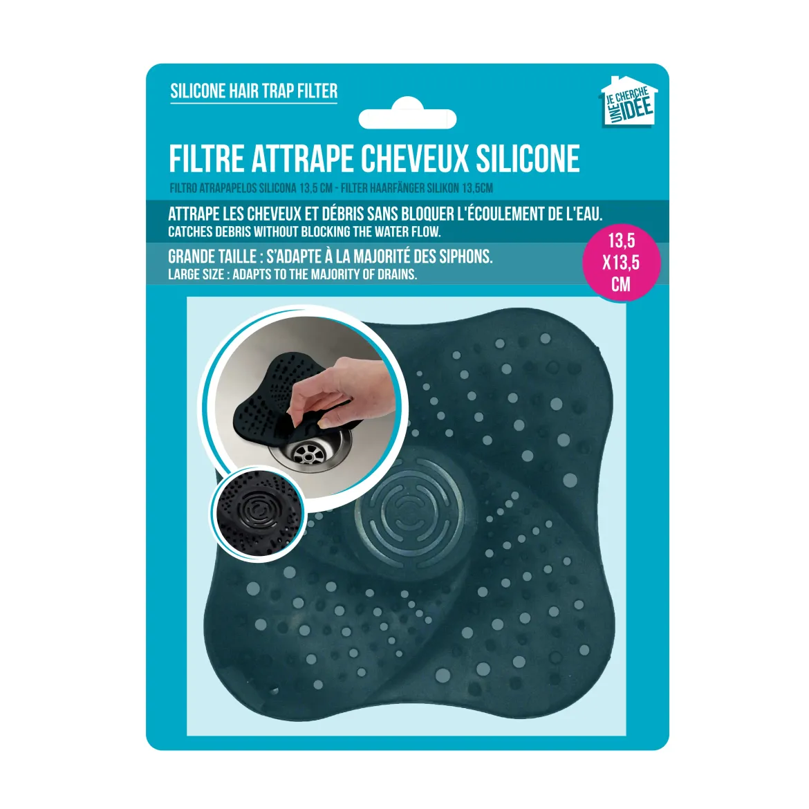 FILTRE ATTRAPE CHEVEUX SILICONE 13.5CM