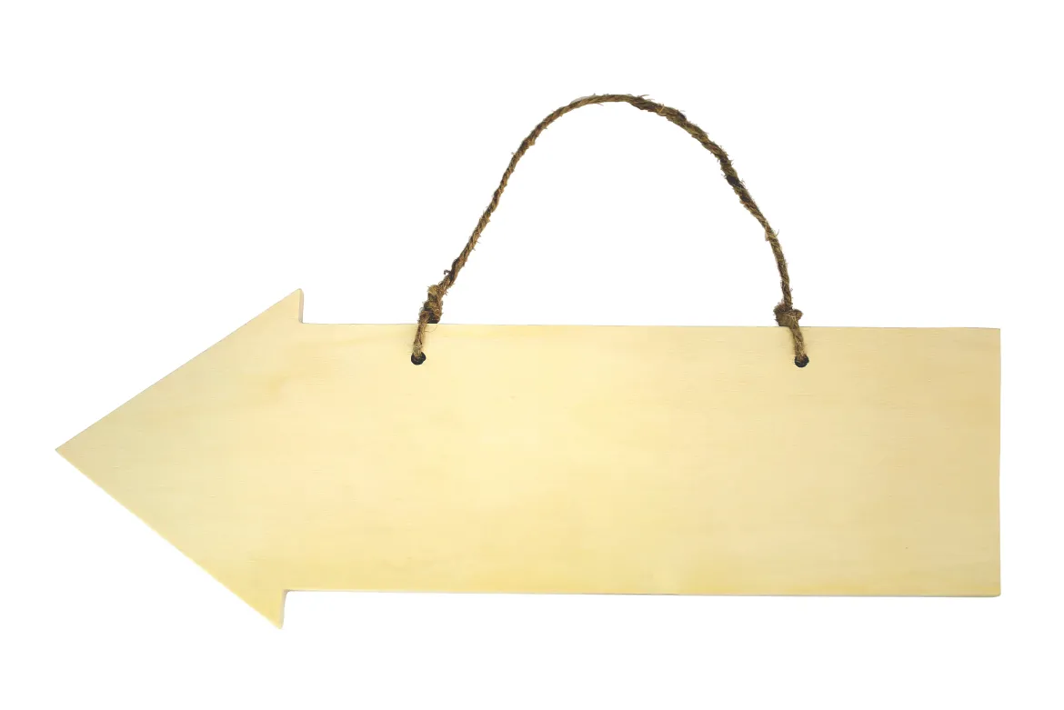 FLECHE BOIS A SUSPENDRE 40 X 14.5 X 0.8 CM