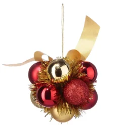 FLEUR DE NOEL 11 PIECES ROUGE OR 30MM