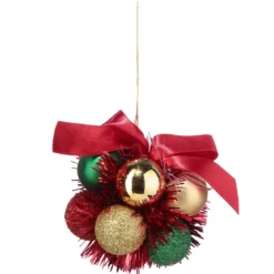 FLEUR DE NOEL 11 PIECES ROUGE OR 30MM