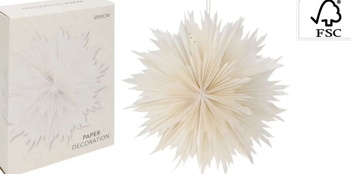 FLEUR ORIGAMI A SUSPENDRE BLANC