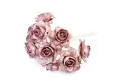 FLEUR PAPIER PAILLETEE X12 PIECES ROSE GOLD
