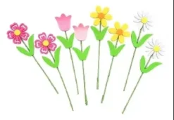 FLEURS FEUTRINE SUR TIGES 12CM X8 PIECES