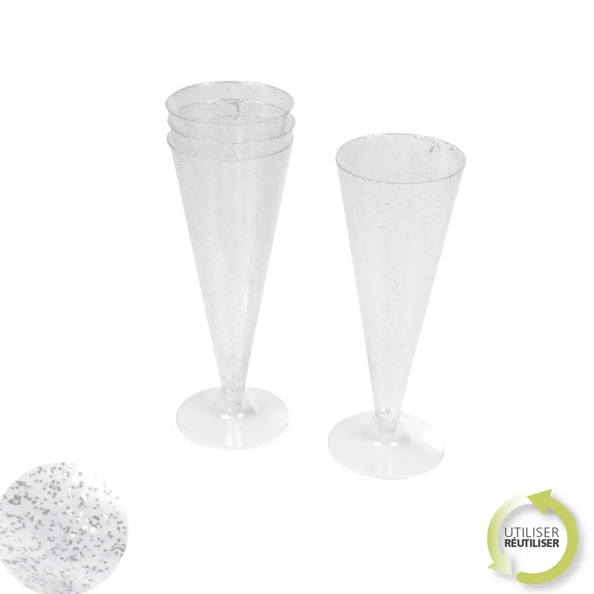 FLUTE A CHAMPAGNE 12CL X6 PIECES ARGENT