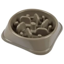 GAMELLE ANTIGLOUTON PLASTIQUE D.19.5X4.5CM TAUPE