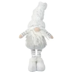 GNOME BLANC ARGENT DEBOUT 14X8X38CM