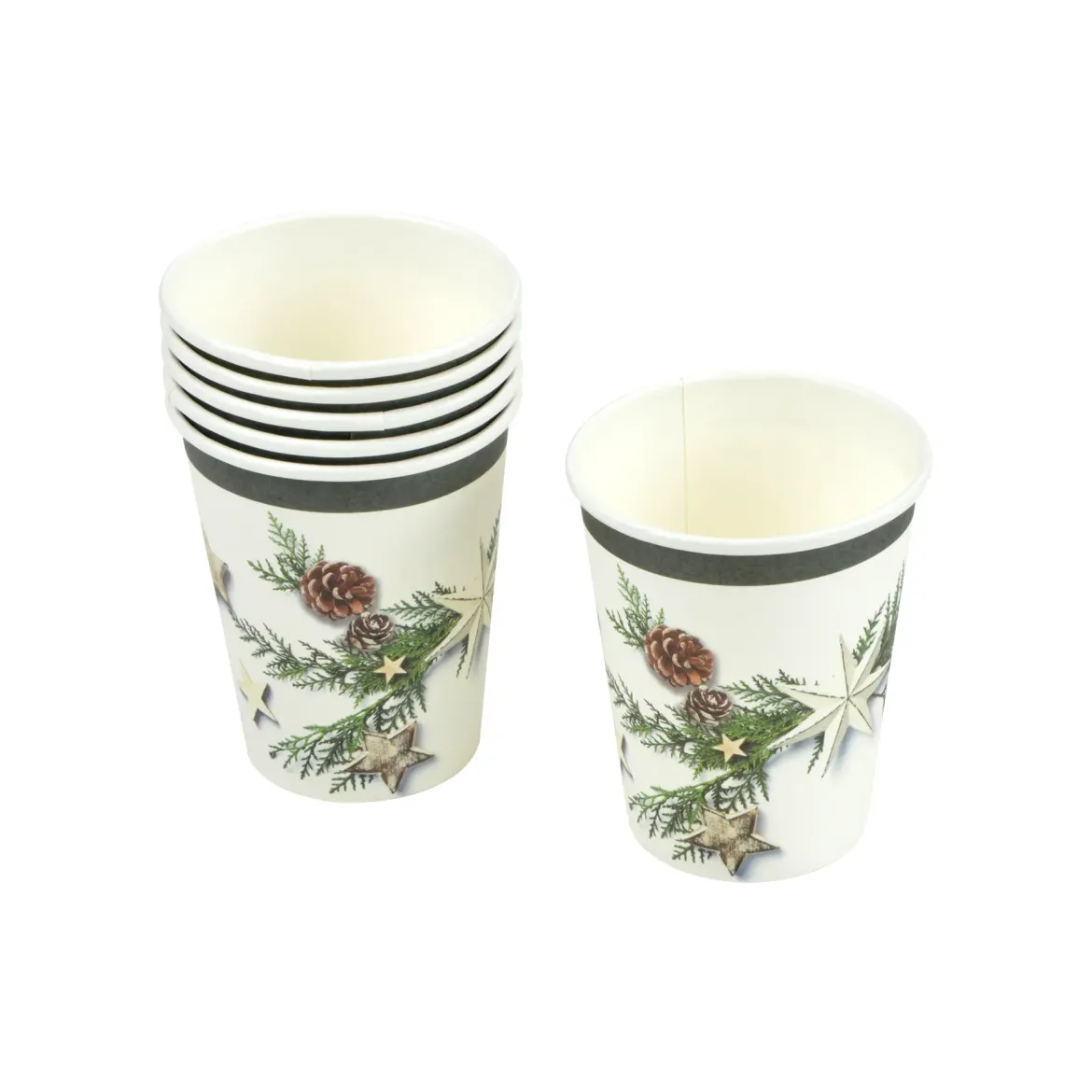 GOBELETS IMPRIMES NOEL DECOR CADEAUX 25CL X6 PIECES