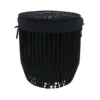 GRANDE PANIERE A LINGE AVEC COUVERCLE FACON CORDE NOIR