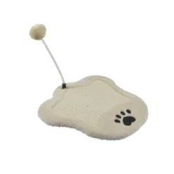 GRIFFOIR FORME PATTE AVEC JOUET23X35X35CM ECRU