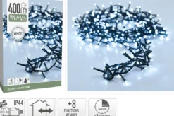 GUIRLANDE CLUSTER 400LED 8M BLANC FROID IP44