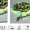 GUIRLANDE CLUSTER 400LED 8M ROUGE VERT BLANC CHAUD IP44