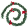 GUIRLANDE DE NOEL VERTE NOEUD ROUGE BOUT BLANC 75X6X2M