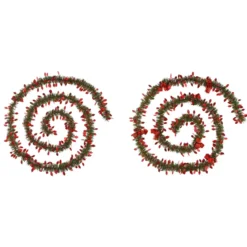 GUIRLANDE DE NOEL VERTE 100X4X2.7M HOUX ROUGE