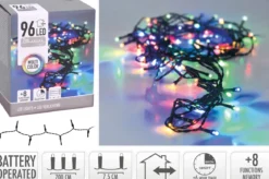 GUIRLANDE ELECTRIQUE EXTERIEUR 96 LED MULTICOLORE PILES