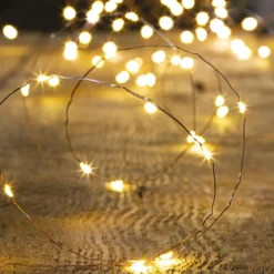 GUIRLANDE EXTERIEUR COPPER SOLAIRE 10M 100 LEDS BLANC CHAUD