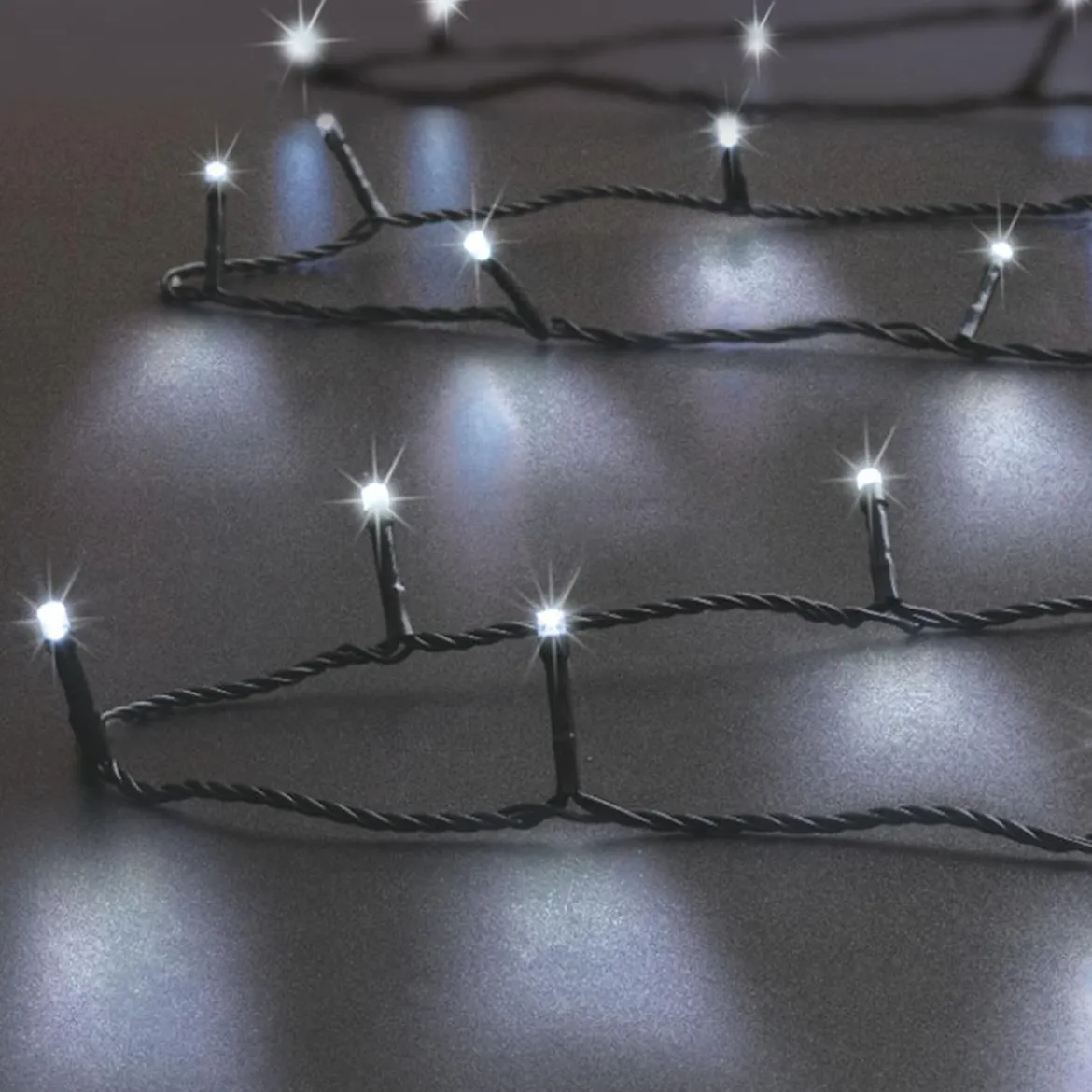 GUIRLANDE EXTERIEUR 7M 96LEDS BLANC FROID A PILES
