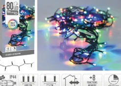 GUIRLANDE 80 LED MULTICOLORE EXTERIEUR SECTEUR