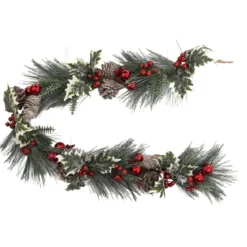 GUIRLANDE NATURE BOIS BRANCHES ROUGE 1.5M