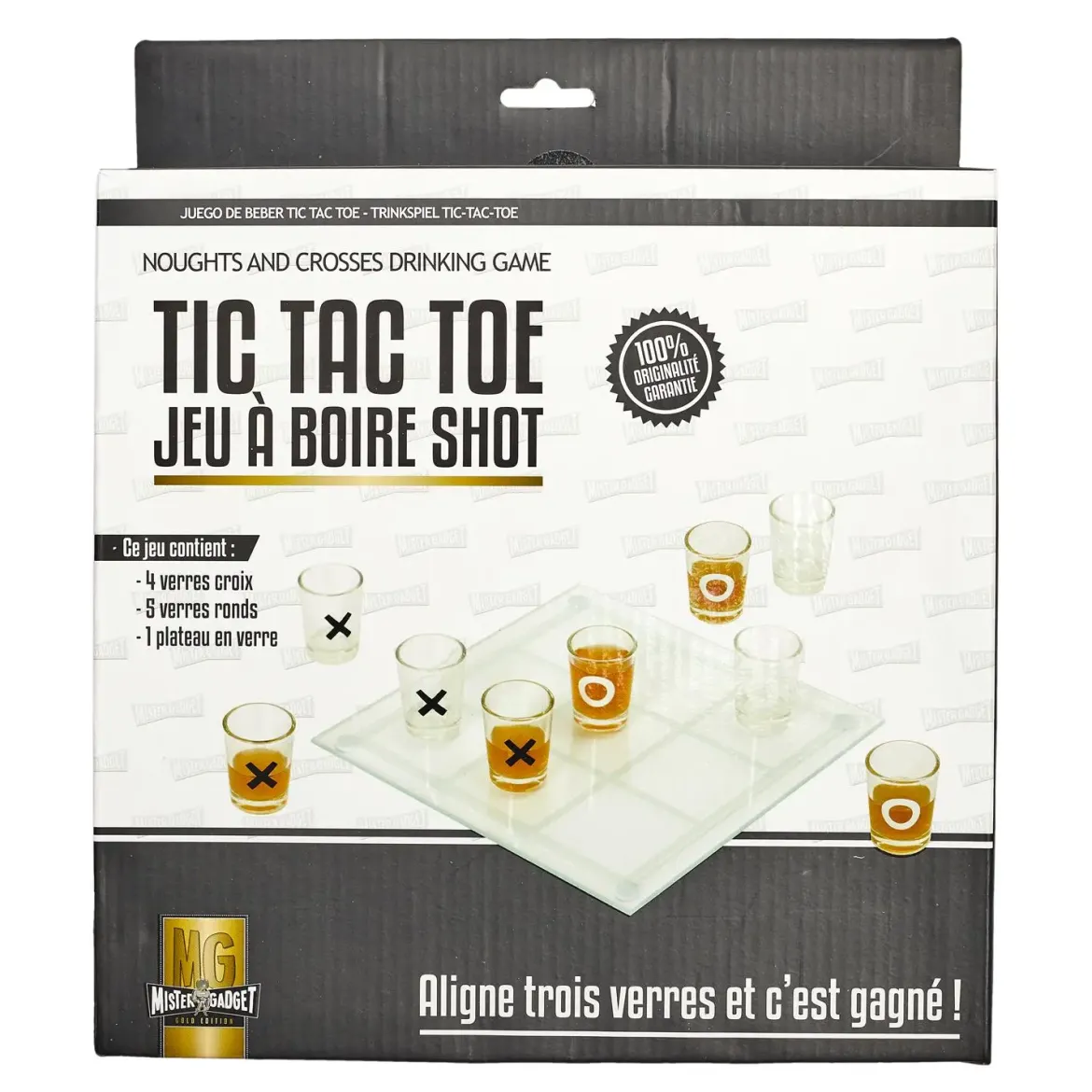 JEU A BOIRE TIC TAC TOE VERRE SHOT X9 VERRES