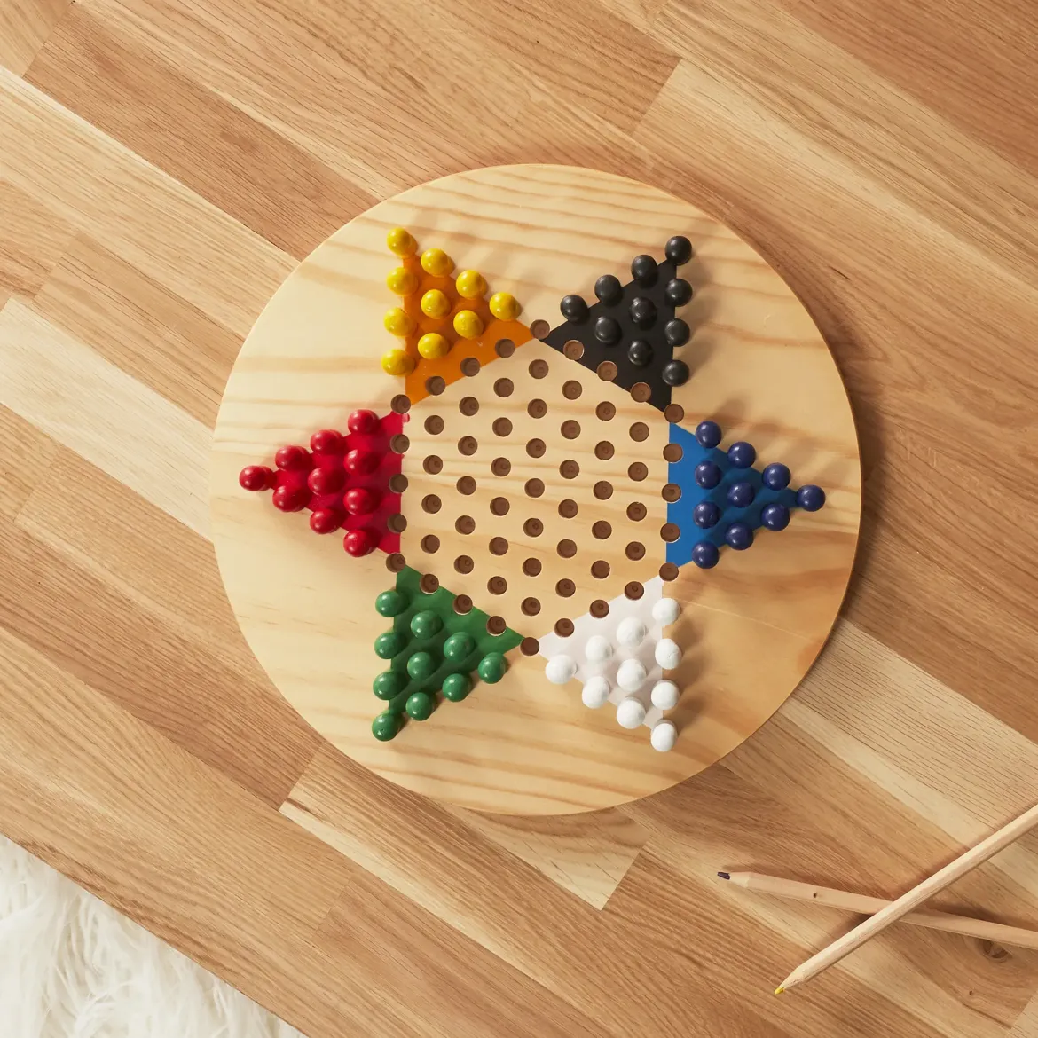 JEU DE DAMES CHINOISES EN BOIS