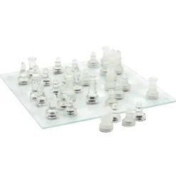 JEU ECHECS VERRE 25X25CM