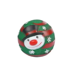JOUET BALLE BONHOMME DE NEIGE VINYLE SONORE D.9CM