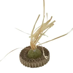 JOUET BALLE HERBE A CHAT ET CARTON ONDULE 6.5X13CM