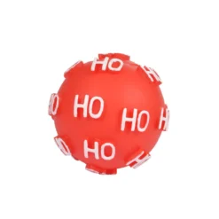 JOUET BALLE NOEL VINYLE SONORE 9CM ROUGE
