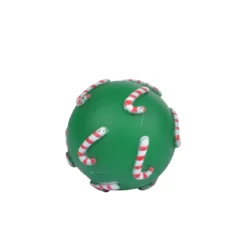 JOUET BALLE NOEL VINYLE SONORE VERT D.7.5CM
