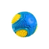JOUET BALLE REBONDISSANTE RONDE SONORE D.10CM BLEU JAUNE