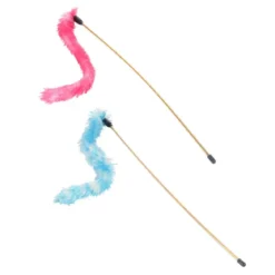 JOUET CANNE A PECHE AVEC PLUMEAU 40CM