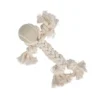 JOUET CORDE AVEC BONHOMME TETE BALLE TENNIS 25CM ECRU