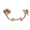 JOUET CORDE 4 NOEUDS SUPER RESISTANT 70CM ROUGE VERT BLEU