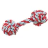 JOUET HALTERE CORDE 2 NOEUDS SUPER RESISTANT 30CM ROUGE BLEU