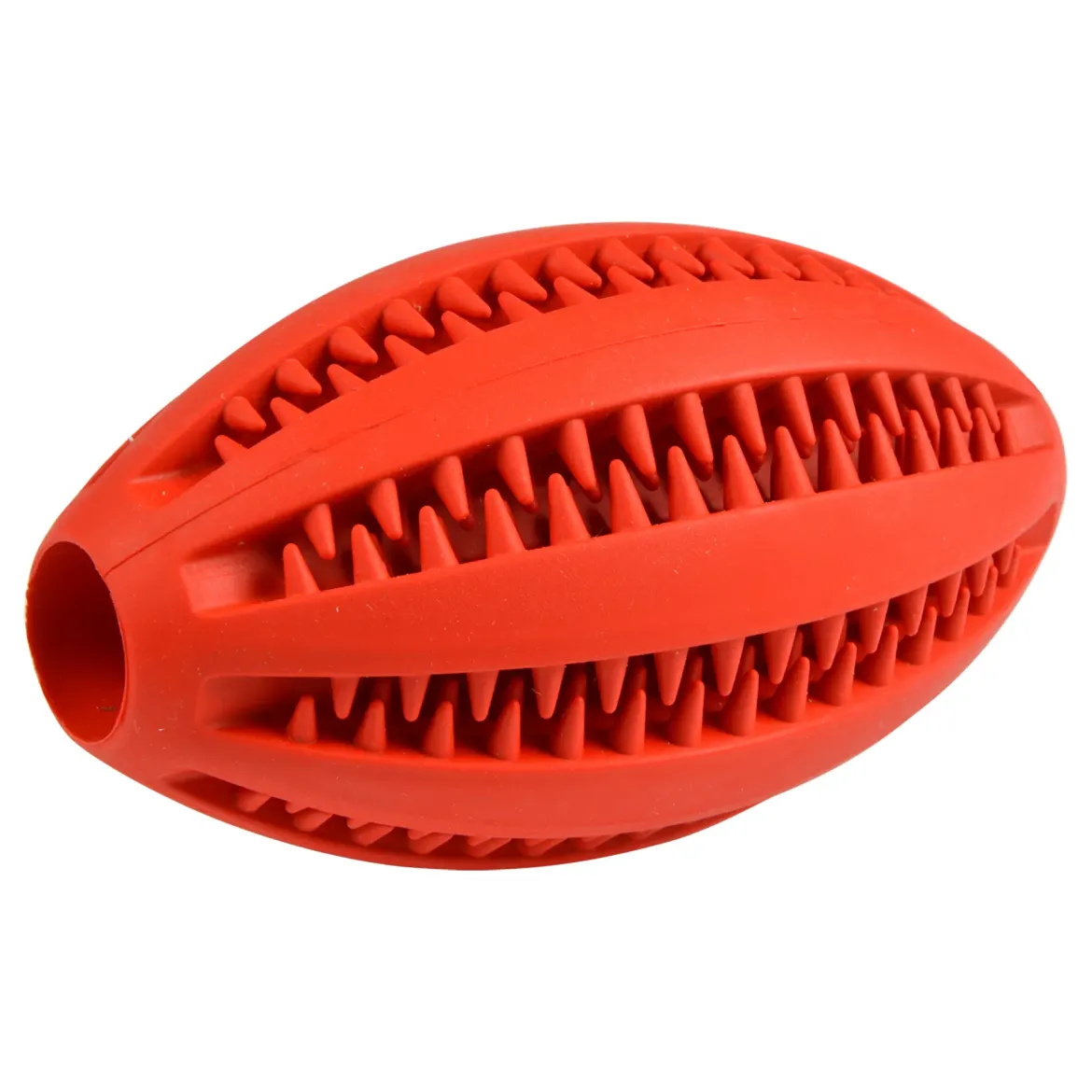 JOUET OVALE DISTRIBUTEUR FRIANDISES 11.5X6X6CM ROUGE