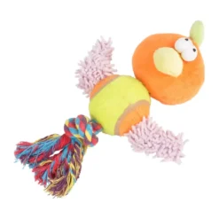 JOUET PELUCHE OISEAU ET CORDE SONORE 20CM MULTICOLORE