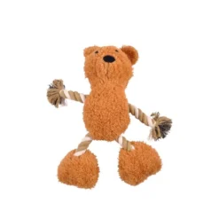 JOUET PELUCHE OURS ET CORDE SONORE 25X30CM BRUN