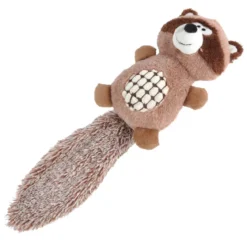 JOUET PELUCHE RATON LAVEUR SONORE 40CM BRUN