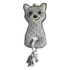 JOUET PELUCHE RATON LAVEUR SONORE ET CORDE 15X37CM