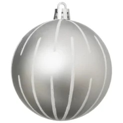 KIT 8 BOULES DE NOEL ARGENT BLANC 8CM