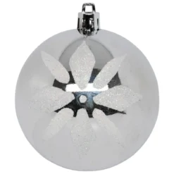 KIT 8 BOULES DE NOEL ARGENT BLANC 8CM