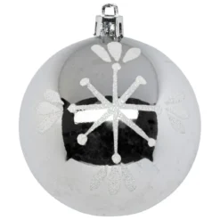 KIT 8 BOULES DE NOEL ARGENT BLANC 8CM