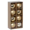 KIT 8 BOULES DE NOEL OR BLANC 8CM