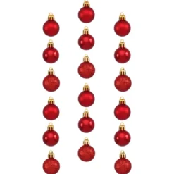 KIT 18 BOULES DE NOEL ROUGE 3CM