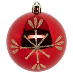 KIT 8 BOULES DE NOEL ROUGE OR 8CM