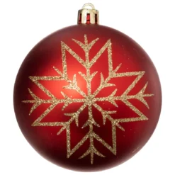 KIT 8 BOULES DE NOEL ROUGE OR 8CM