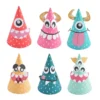 KIT 6 CHAPEAUX ANNIVERSAIRE A PERSONNALISER H.16CM MONSTRES
