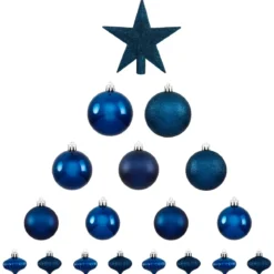 KIT DECO DE SAPIN 18 PIECES BLEU NUIT